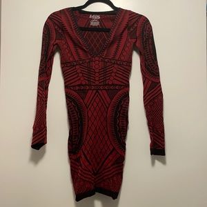 Maroon Free People long sleeve seamless dress bodycon